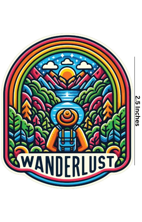 Wanderlust Universal Sticker | Made In Premium Gloss Vinyl With FPF(Fade Protection Film), Water Proof, Precut Sticker, Pack Of 1